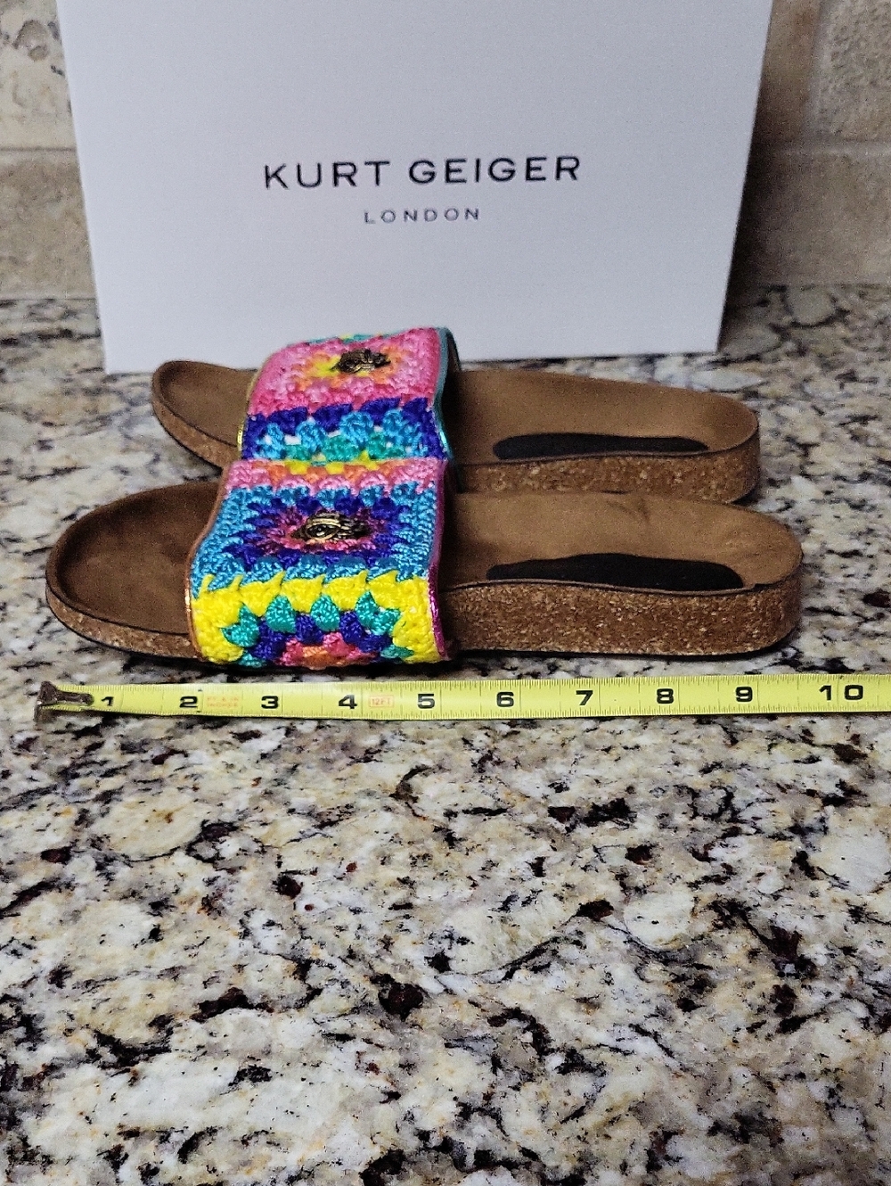 1-DAY SALE! Kurt Geiger London Ozark Crochet Slide Sandals Size 39 - Picture 9 of 10